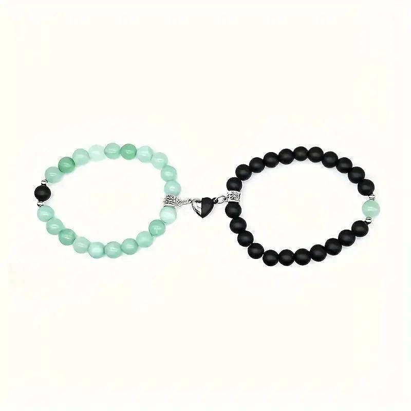 Fashion Jewelry Natural Stone Couple Love Magnet Suction Bracelet Necklace