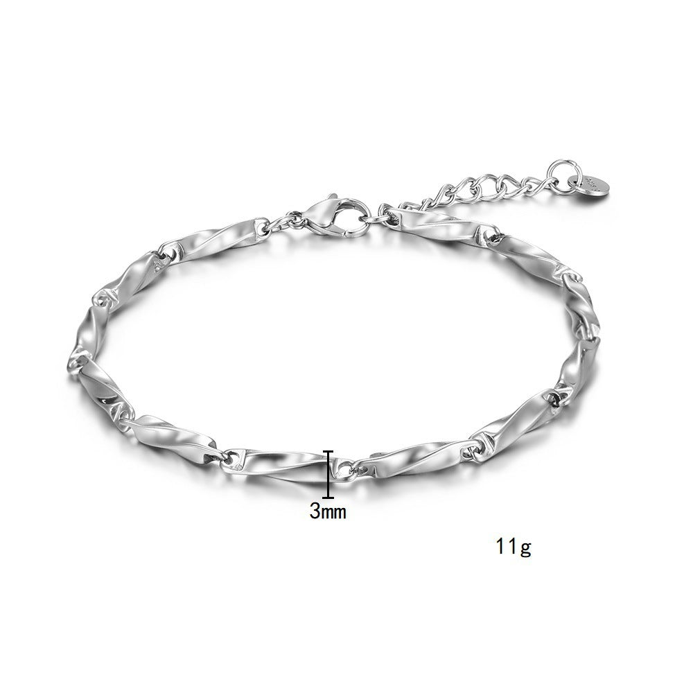 Alloy Twist Stick Bracelet Men's Fashion Bracelet Niche Design Cold Style