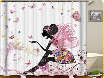 African girl digital print shower curtain