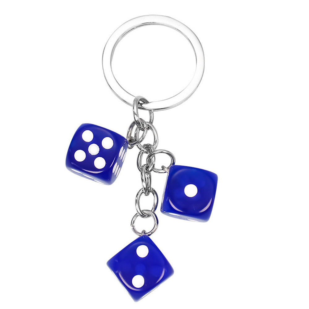 Creative Resin Dice Shape Keychain Pendant Portable Bag Pen Accessories