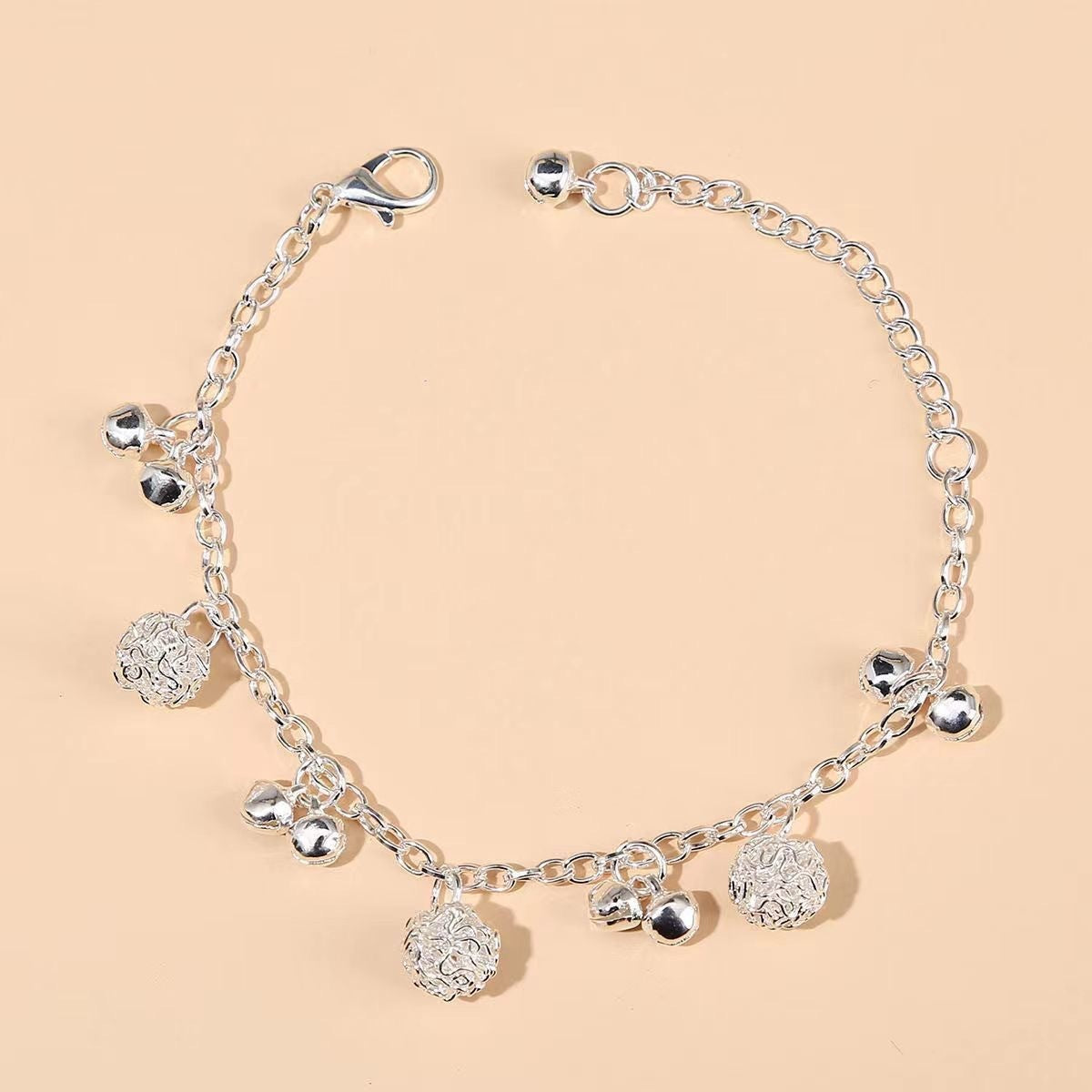 Ethnic Bell Alloy Ball Bracelet