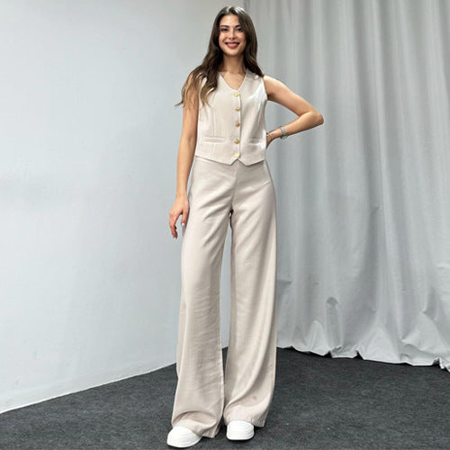 European And American Suit Women's Trousers High-grade Two-piece Suit Summer