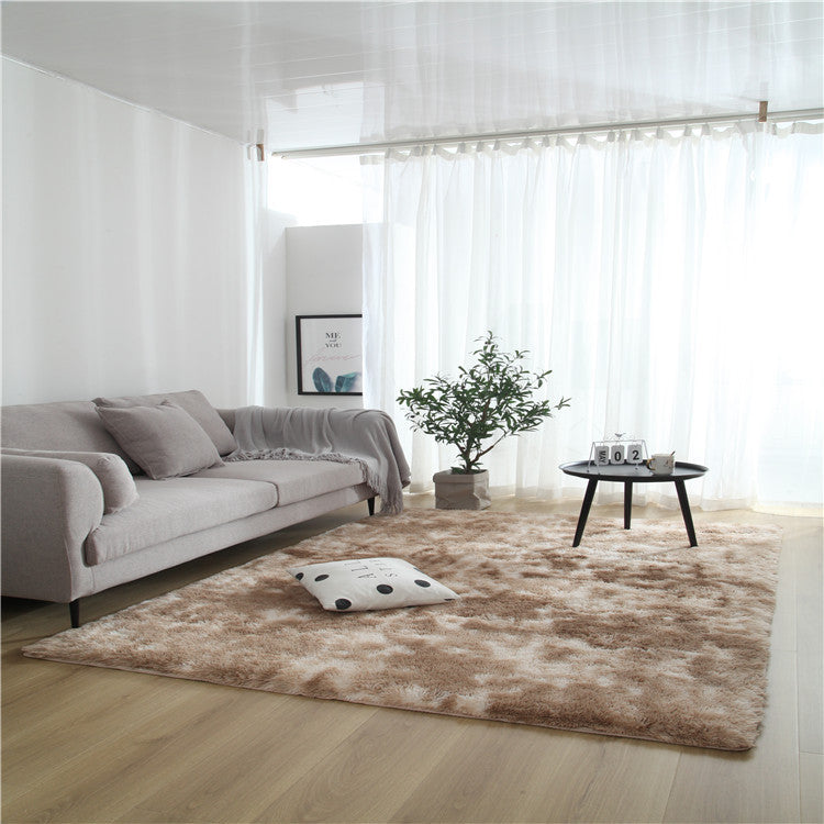 Variegated Tie-dye Gradient Carpet Bedroom Living Room End Table Rugs Bedroom Bedside Sofa Long Wool Washed Full-bed Hair Generation