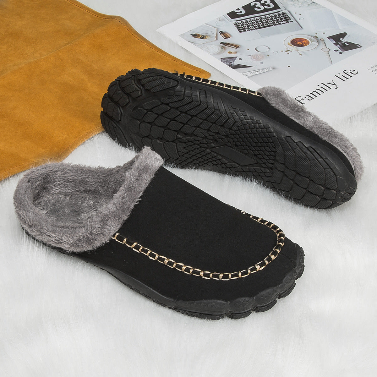 Winter Indoor Five-finger Flat Heel Warm Shoes