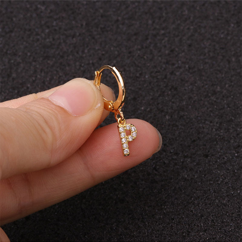 Women's English Letter Zircon Earrings