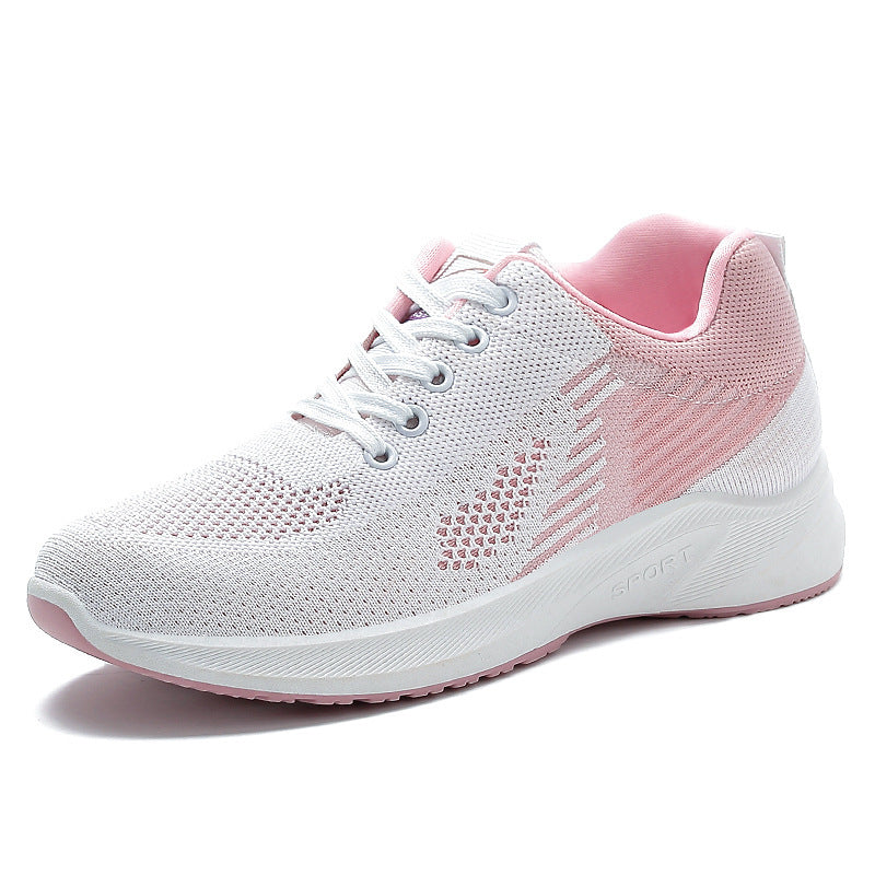 Women's Breathable Flying Woven Lace-up Fashionable Sports Shoes