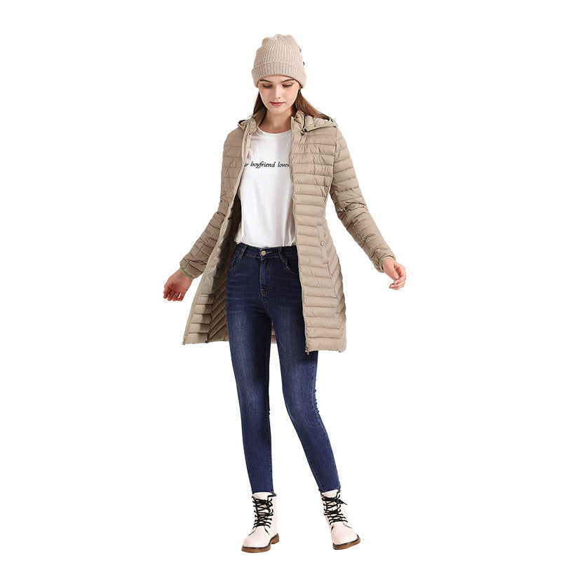 Women's Lightweight Mid-length Slim-fit Cotton-padded Jacket