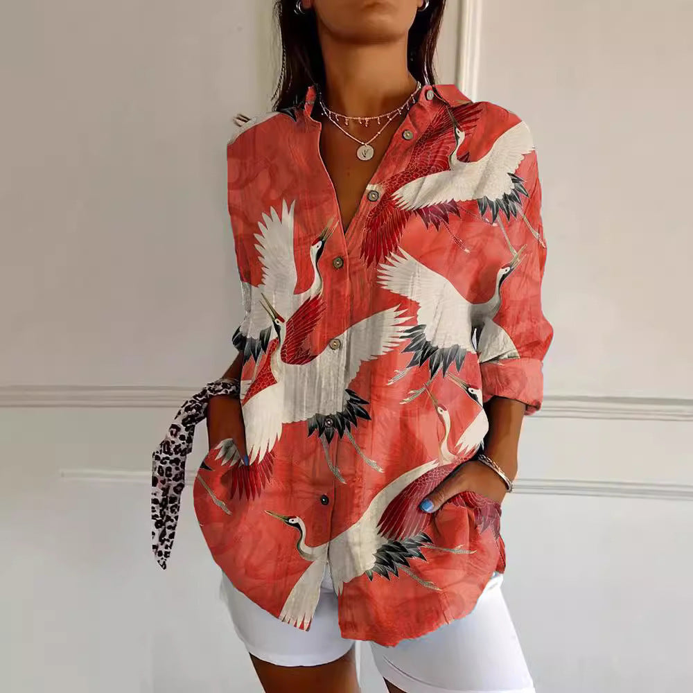 Women's Summer Animal Pattern Printed Shirt