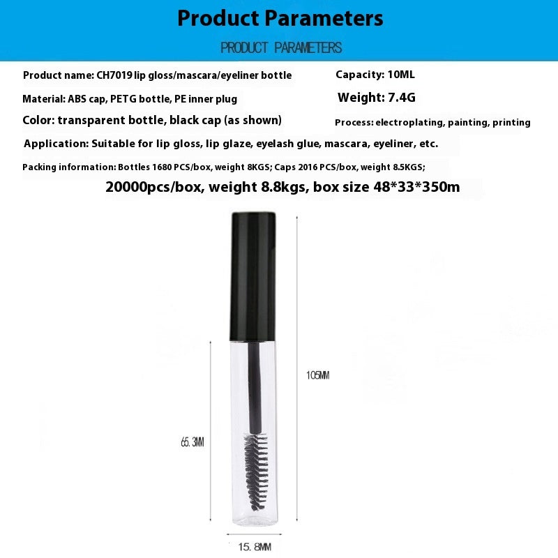 Suit 10ml Mascara Tube Transparent Eyeliner Bottle False Eyelashes Glue Bottle Makeup Storage Bottle