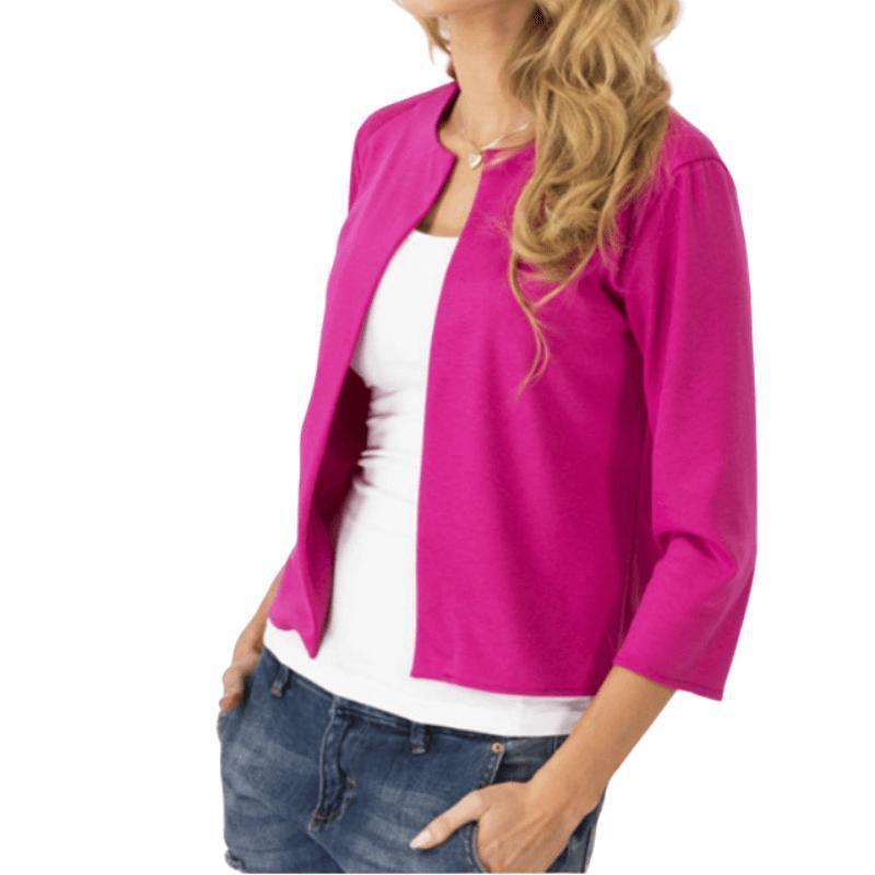 Women's Small Suit Cardigan Solid Color Three-quarter Length Sleeve