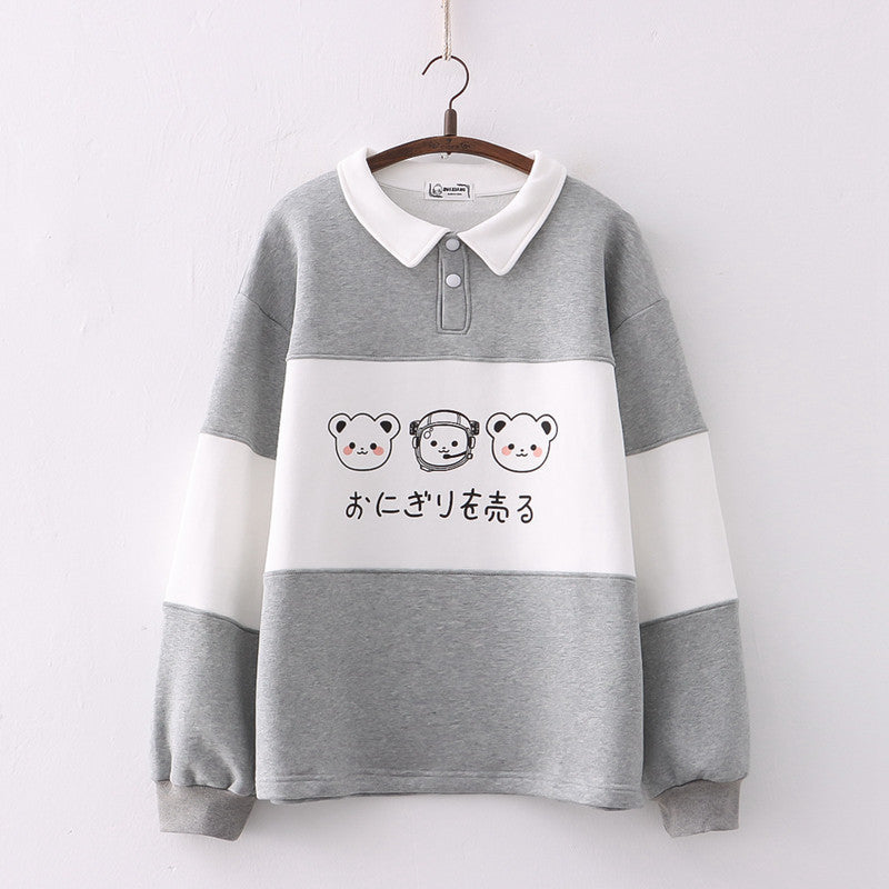 Winter Cute Embroidered Pullover Thickened Sweater