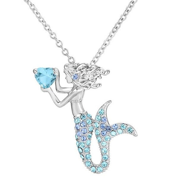 Fashion Mermaid Love Necklace Female Cartoon Niche