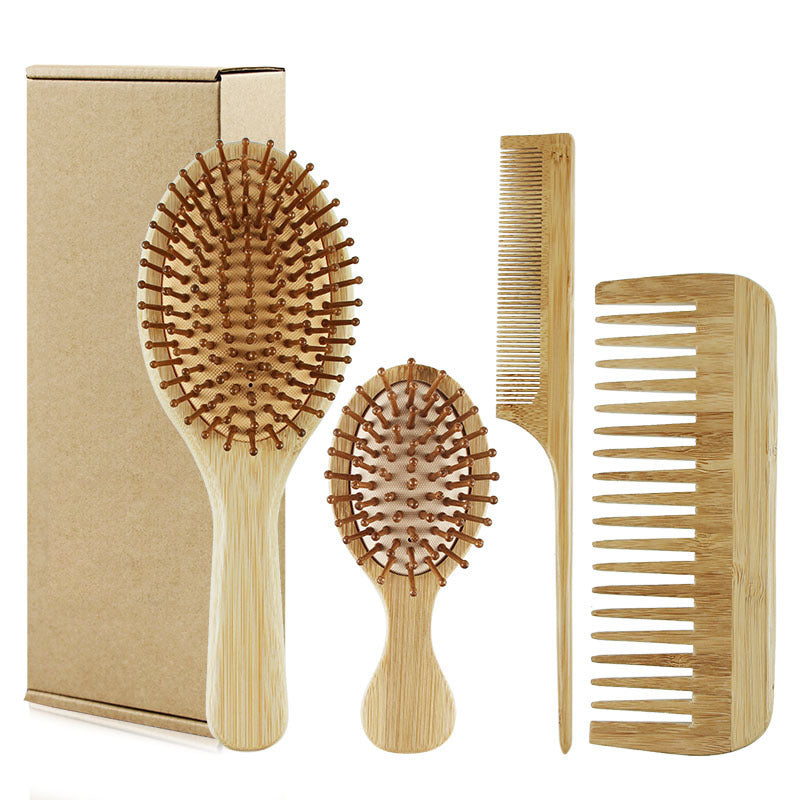 Bamboo Comb Four-piece Set Oval Air Cushion Massage Comb