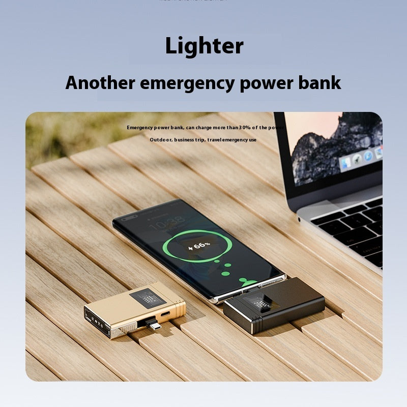 Power Bank Lighter Creative Personality Usb Electronic Lighter Metal Double