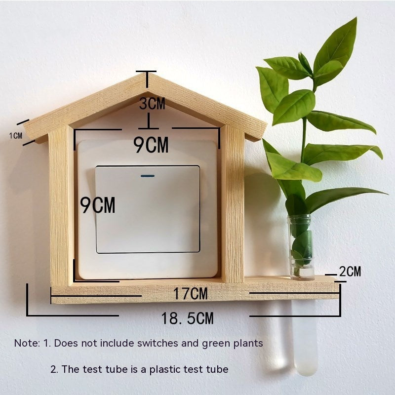 Log Hydroponic Decoration Wooden Sticker Socket Frame