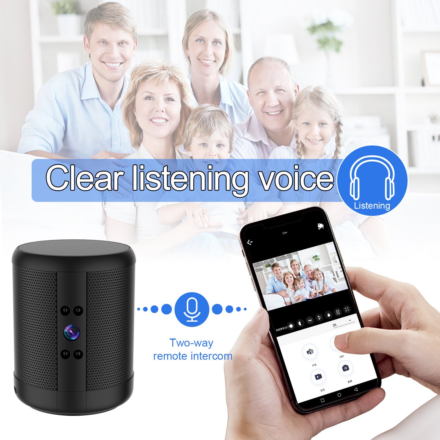 Home Smart Surveillance Camera Dual Voice Conversation HD Plug-in-free