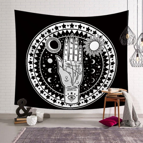 Sun and Moon Hand Tapestry Witchcraft Tower