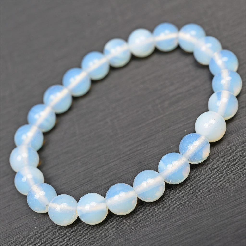 Synthetic Opal Round Beads Earring Bracelet