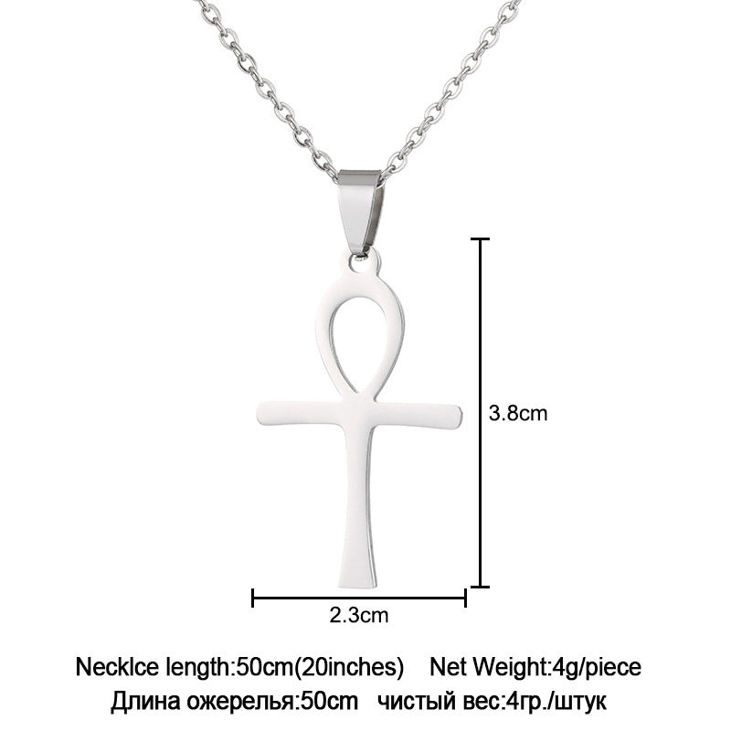 Stainless Steel Cross Necklace For Men Women Pendant Jewelry Fashion Fall Winter Sweater Necklace