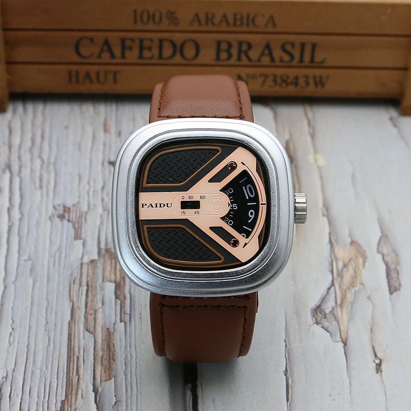 Men's Fashion Watch All Match Leather Belt Quartz Watch