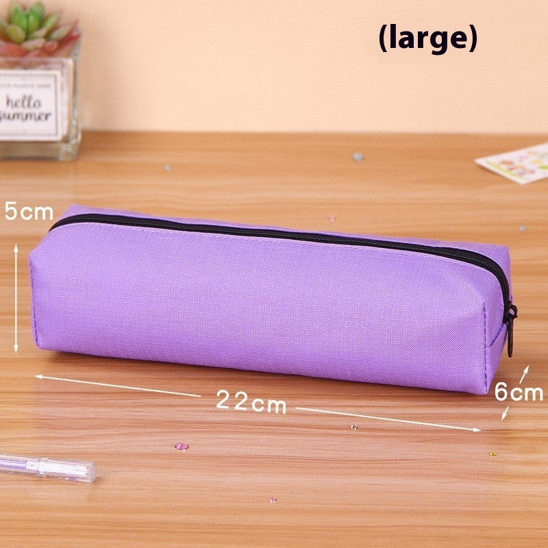 Solid Color Oxford Cloth Large Capacity Student Minimalist Stationery Case