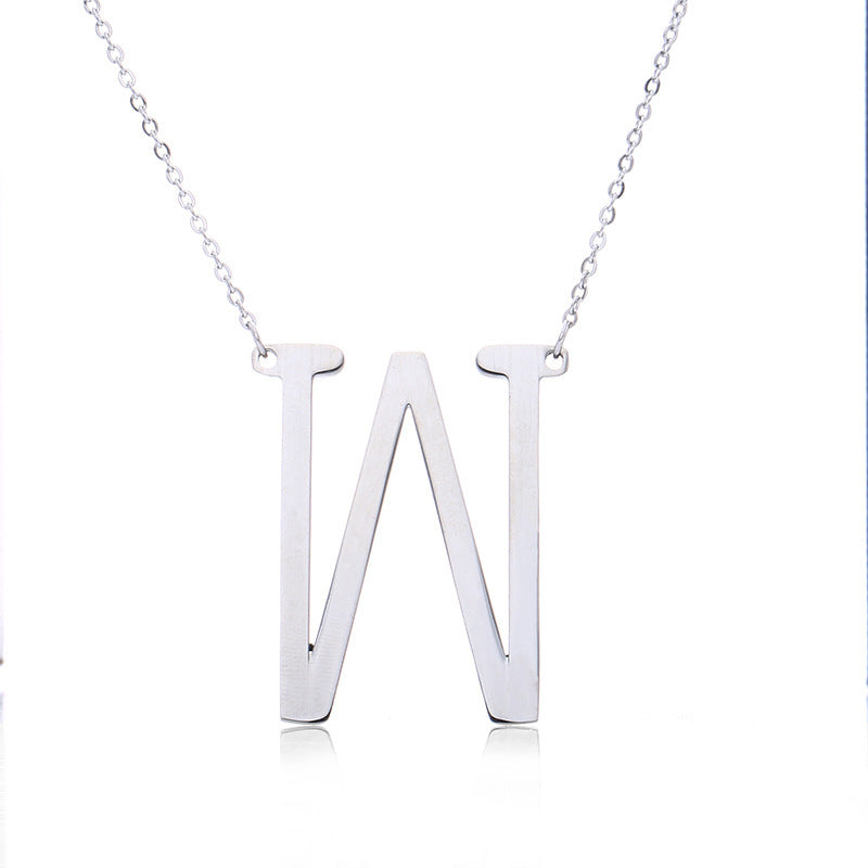 Fabulous Rose Gold Plated Stainless Steel Initial Letter Pendant Necklace