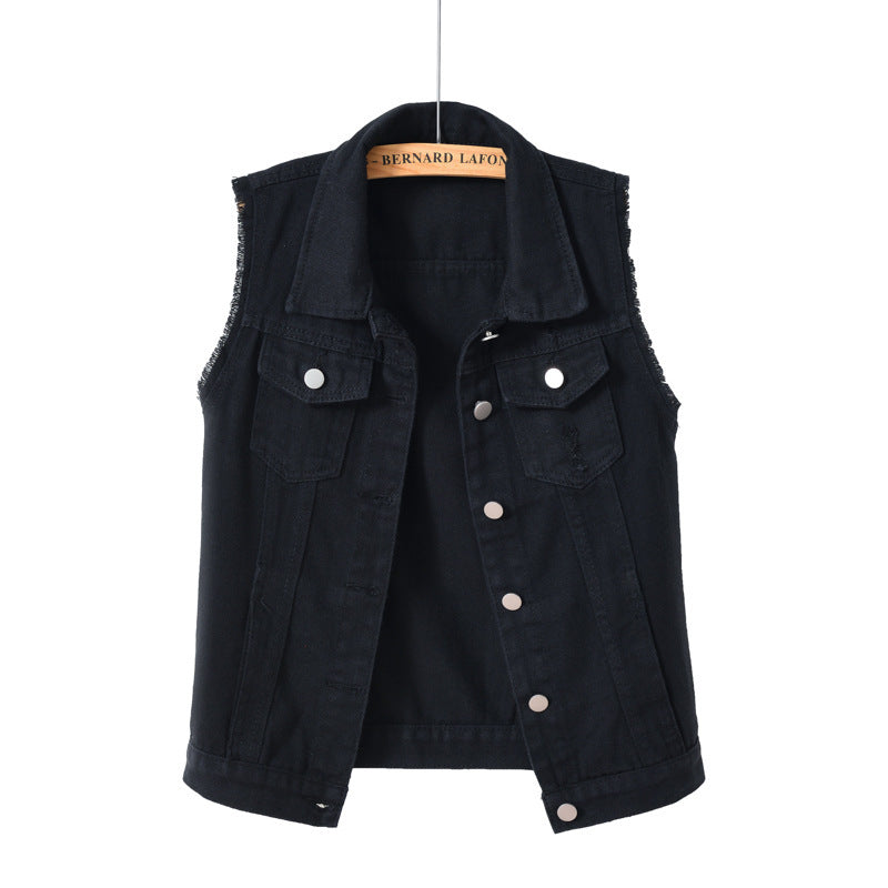 Multi-Color Selection Denim Vest Women's Slim Sleeveless Jacket