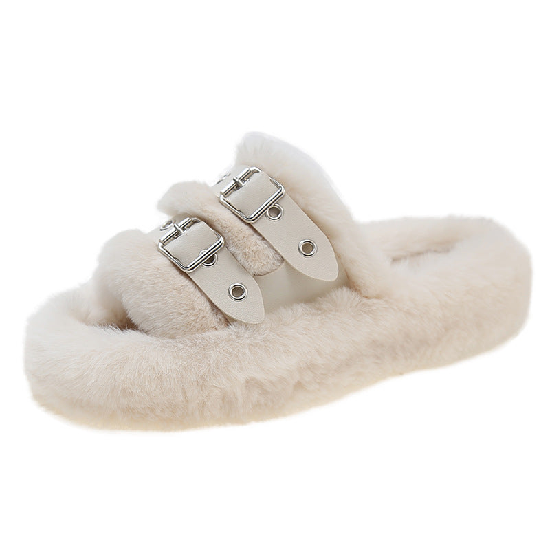 Home Platform Slippers Women's Belt Buckle