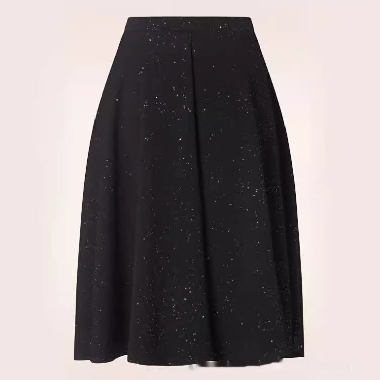 Skirt Printed Elastic Waist Slimming Skirt