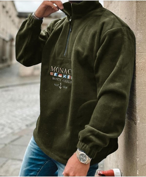 Autumn And Winter Alphabet Embroidery Thickened Casual Men's Sweater