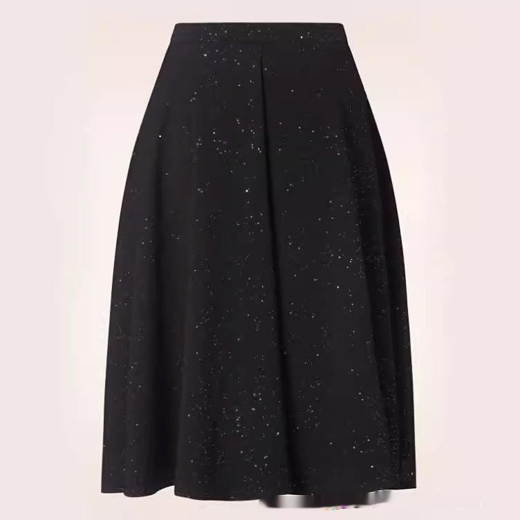 Skirt Printed Elastic Waist Slimming Skirt