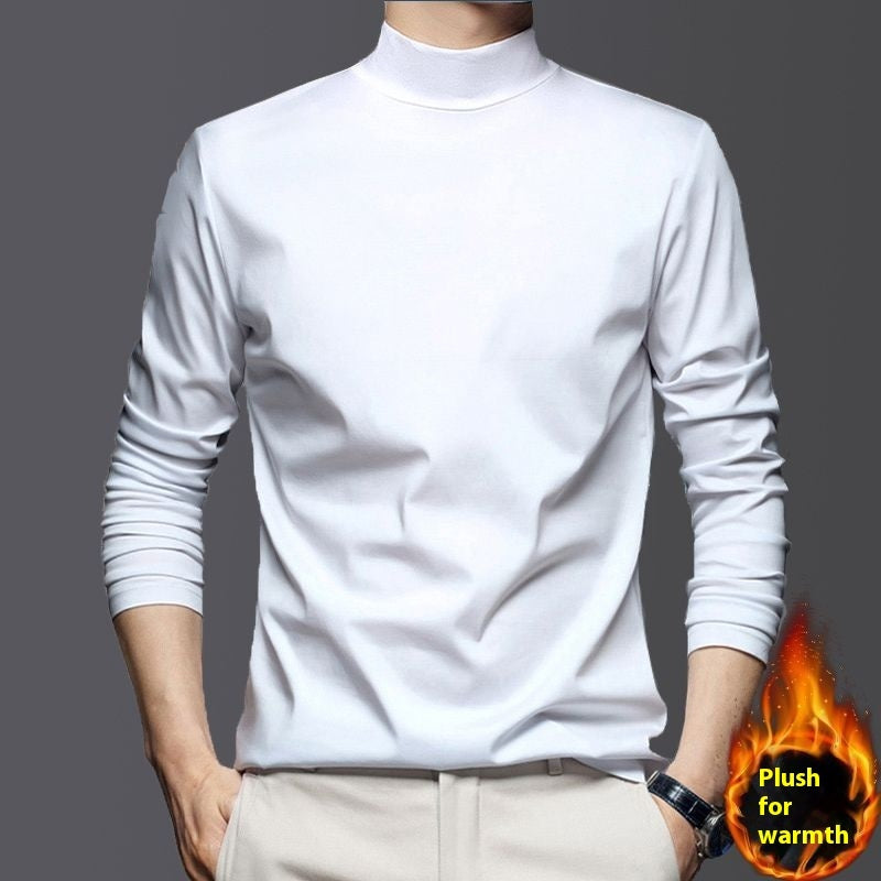 Warm Mercerized Cotton Men's Half-high Collar Bottoming Shirt