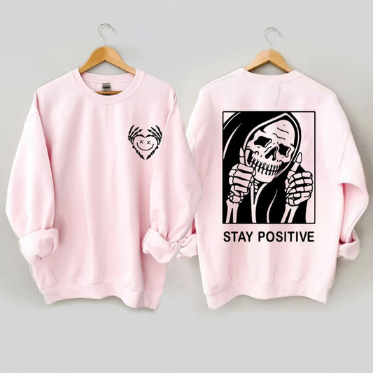 Women's Creative Heart Cute Skull Print Sweater