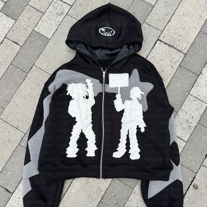 Y2g Personality Hip Hop Style Hooded Cardigan