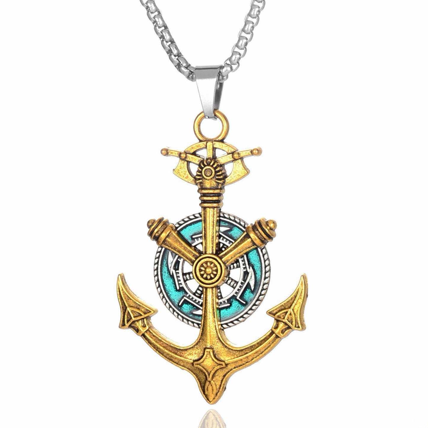 Vintage Anchor Necklace Fashion Street Hip Hop Sweater Chain For Women Men