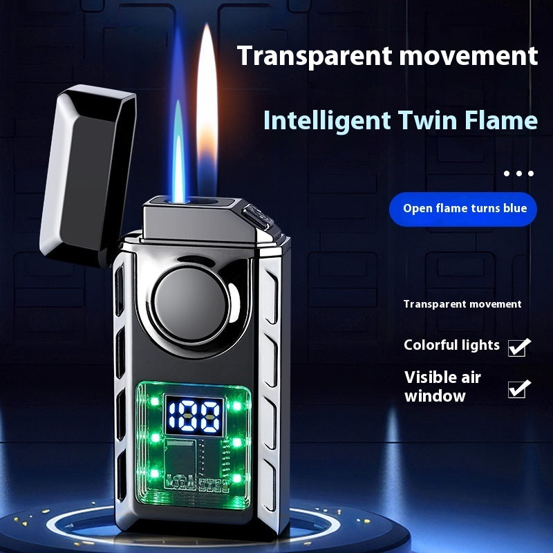 Creative  Intelligent Ignition Power Display Double Fire Cigarette Lighter