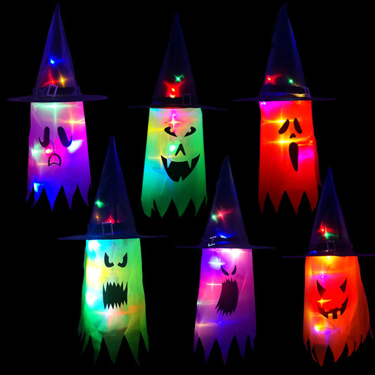 Halloween Colorful Glowing Hat Ghost Pendant