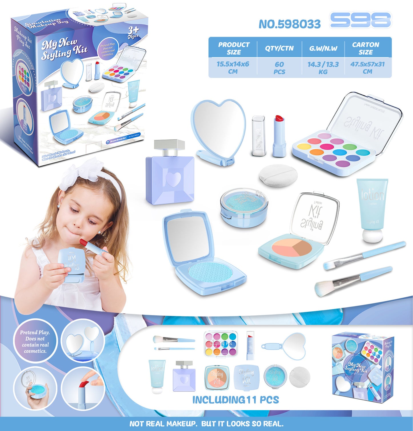 Children's Play House Simulation Makeup Toys Cannot Be Smeared