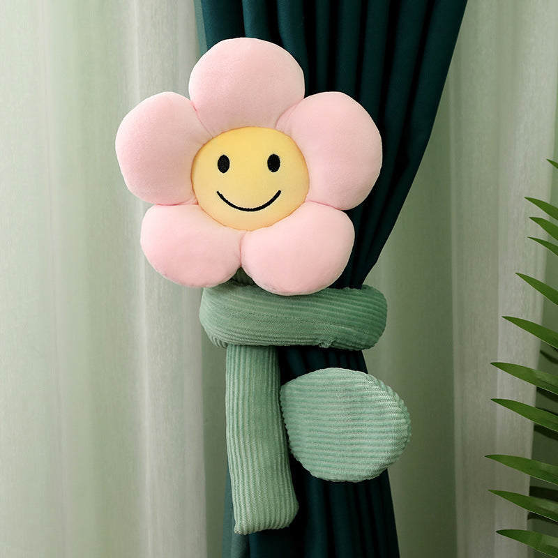 Doll Cute Cartoon Sunflower Curtain Buckle Plush