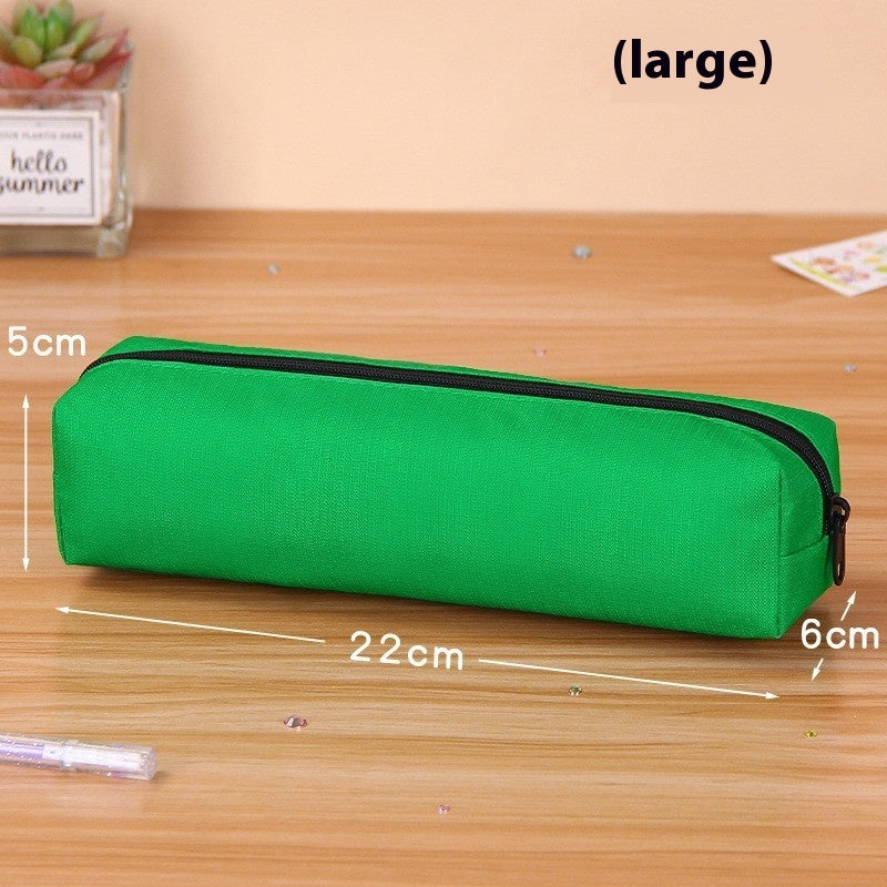 Solid Color Oxford Cloth Large Capacity Student Minimalist Stationery Case