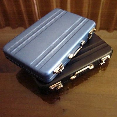 Creative password safe shape aluminum business card holder mini suitcase business card holder white collar office company gifts