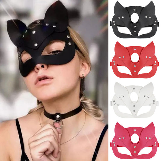 European And American Personalized PU Leather Fox Mask