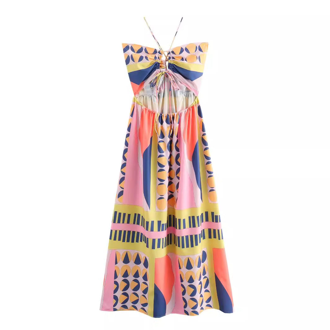 Fashion Women's Wear Printed Tube Top Dress