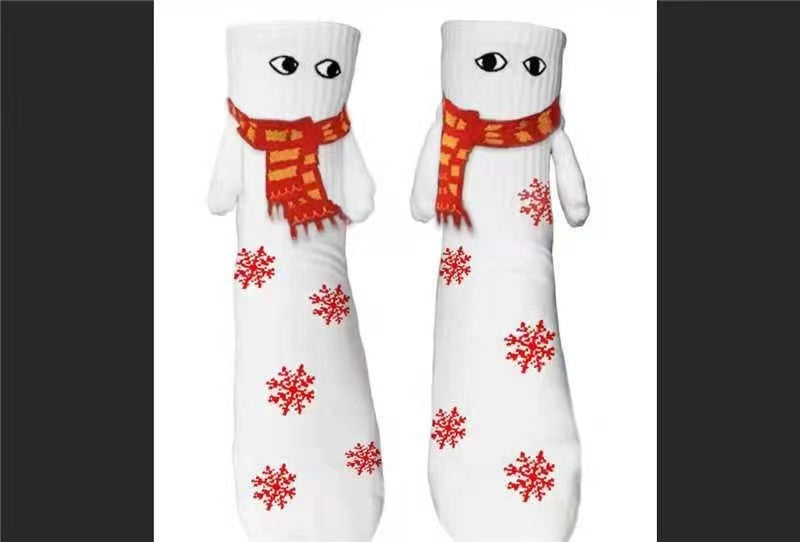 Couple Magnetic Handle Cute Hand Socks Christmas