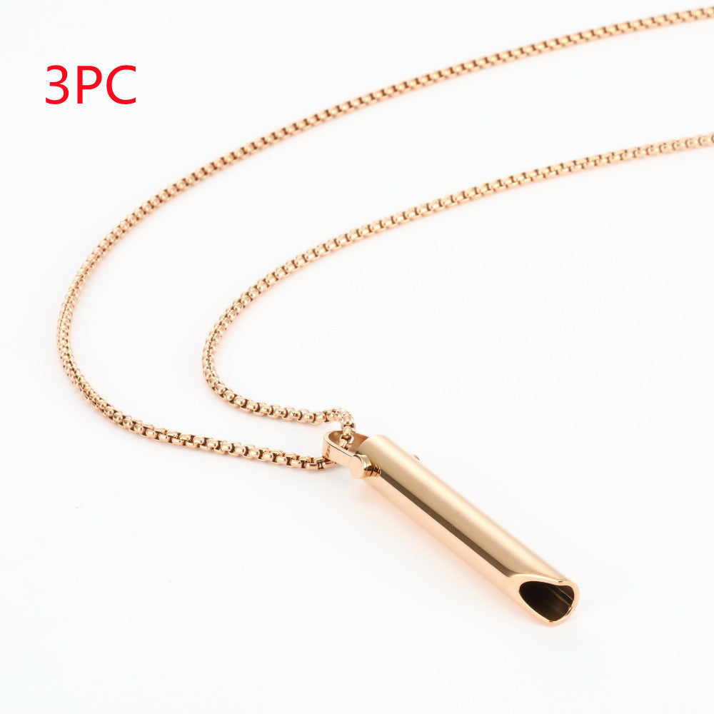 Adjustable Breathing Relieve Pressure Ornament Stainless Steel Decompression Necklace