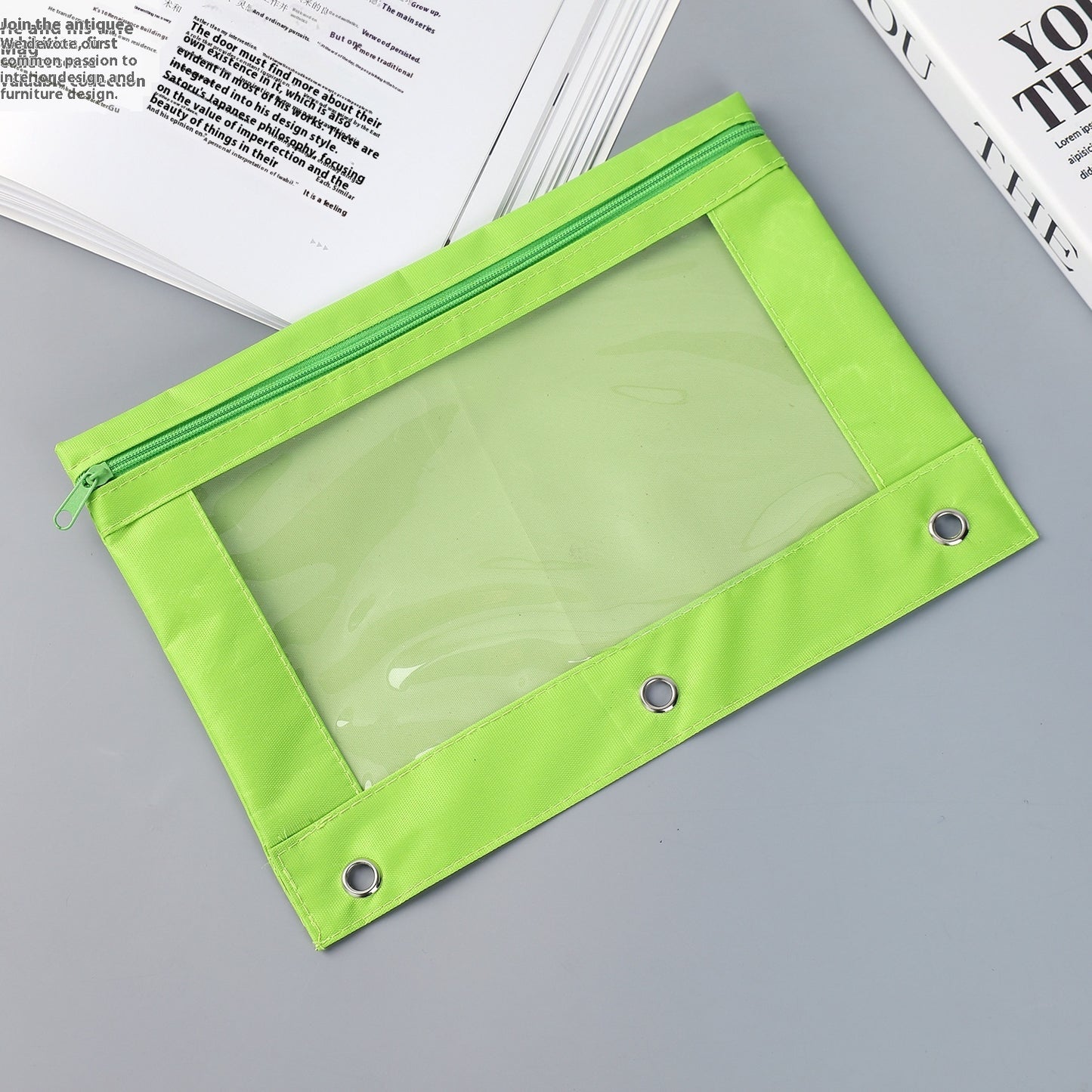 Three-hole Transparent Oxford Cloth Loose-leaf Air Hole Large Capacity Stain-resistant Stationery Case