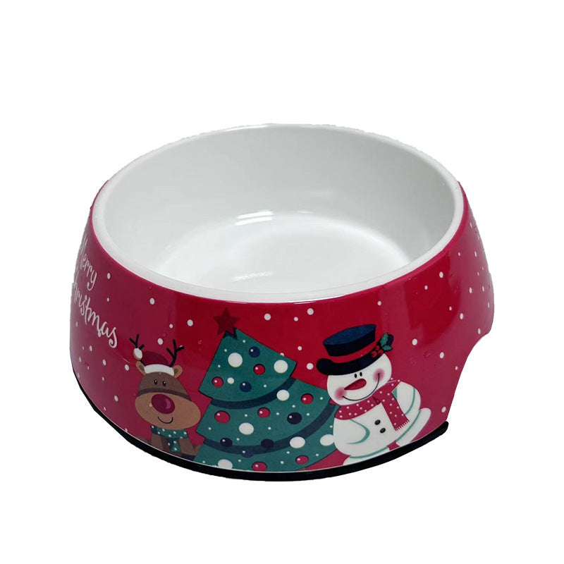 Christmas Dog Pet Bowl Stainless Steel Double Layer Cat Bowl