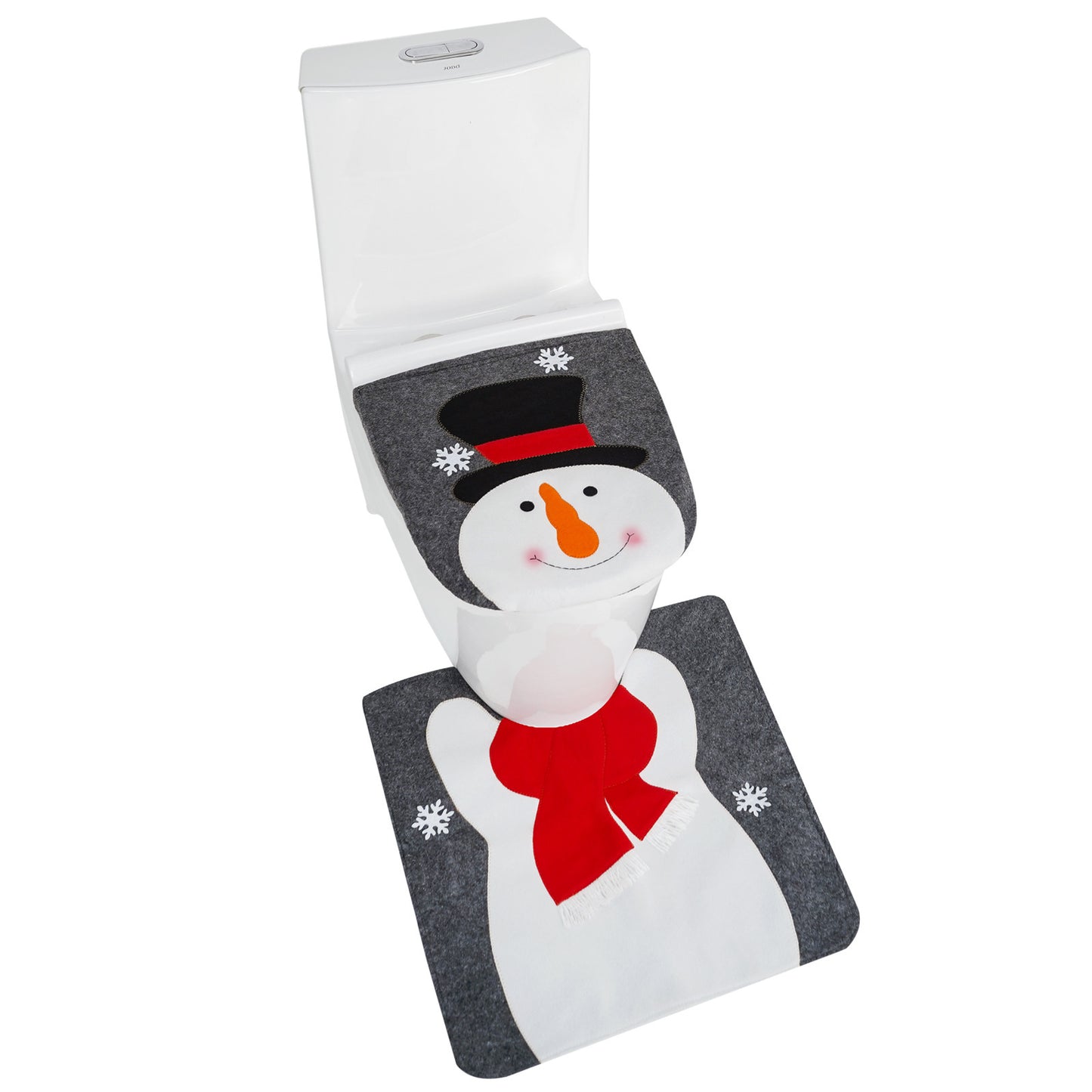 Toilet Seat Cover Christmas Snowman Faceless Old Man