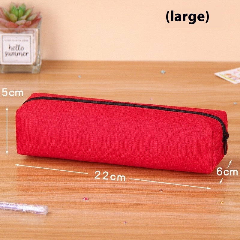 Solid Color Oxford Cloth Large Capacity Student Minimalist Stationery Case