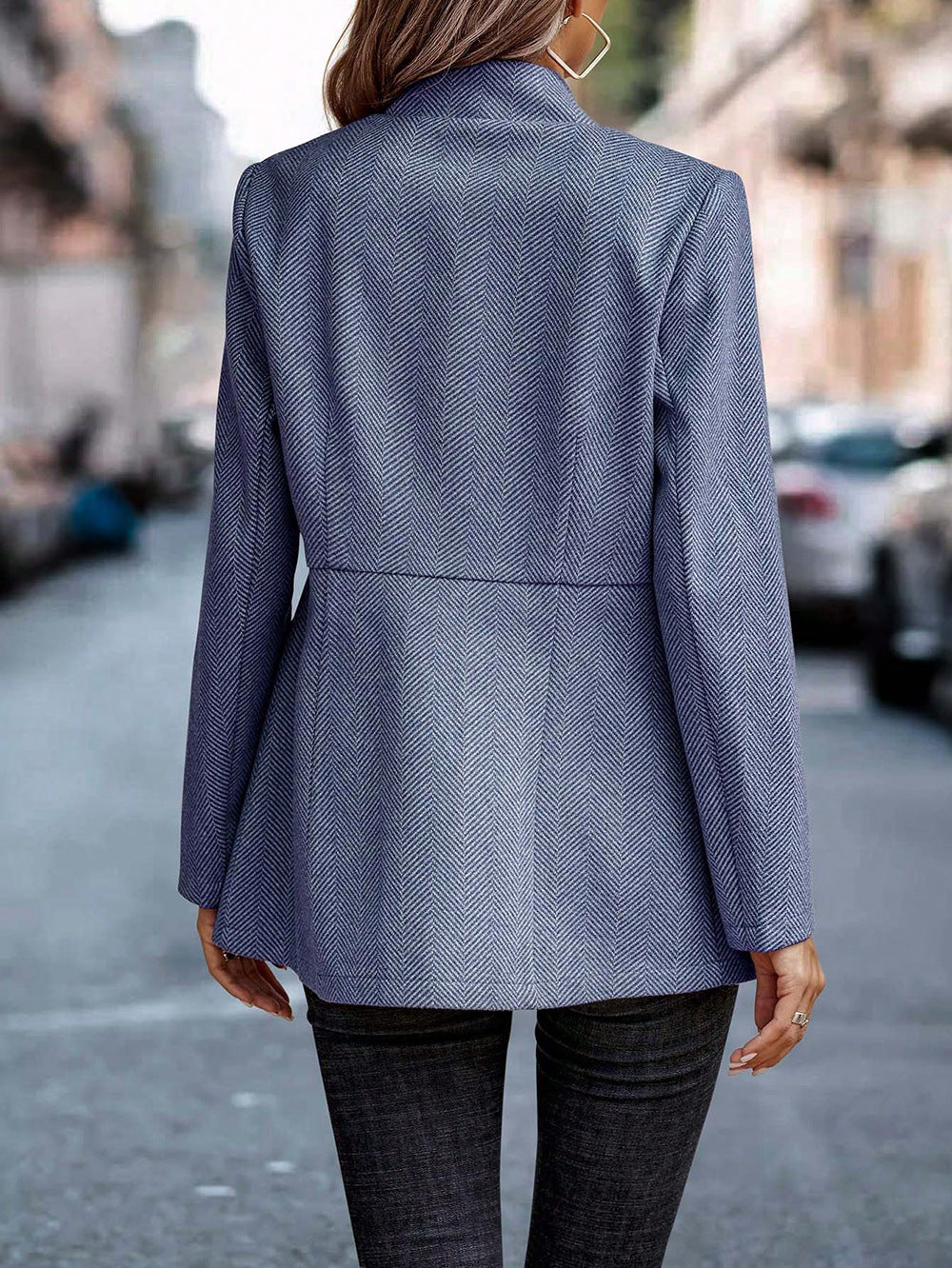 Slim-fitting Jacket With Pockets Fashion Commuting Thickened Woolen Overcoat For Women